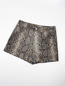 New Products Hot Pattern <b>Leather</b> Short <b>Sexy</b> <b>Leather</b> Sheepskin Printing Shorts for Ladies - Product Image 2