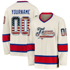 Maillot de hockey vintage drapeau USA rouge royal, qualité supérieure, vente en gros, le plus vendu, personnalisé directement de l'industrie - Product Image 1