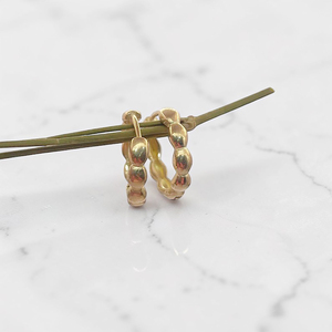 Pendientes de Aro Redondos de Latón Chapado en Oro de 18K, Estilo Burbuja, DIY, de 15mm, con Cuentas Gruesas y Texturizadas, Tipo Huggie, Accesorios para Oreja, Joyería de Moda Minimalista - Product Image 2