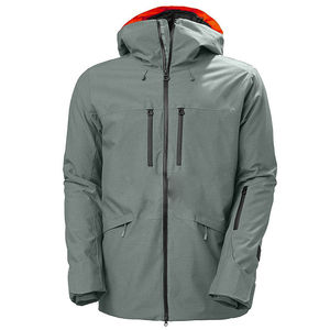 Veste de ski imperméable à capuche pour homme, isolée synthétiquement, en Gore-Tex, gris avec doublure orange - Product Image 1