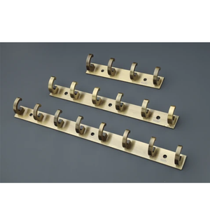 Ganchos de Latón para Colgar en la Pared, Rieles de 3 Piezas, Gancho de Pared Clásico Autoadhesivo de Latón para Puerta - Product Image 1