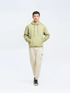 เสื้อฮู้ดผู้ชายสีพื้น ผ้าฟลีซคอตตอน ทรงปกติ สวมใส่สบาย เหมาะสำหรับฤดูใบไม้ร่วง ราคาพิเศษ - Product Image 2