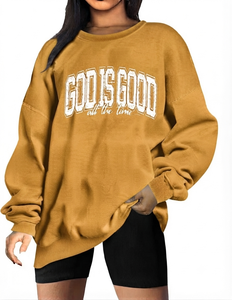 Women's Custom Logo Breathable Loose Fit Knitted Fleece Sweater Pullover Jumper Oversized Embroidered Letter Hoodie OEM - Product Image 1