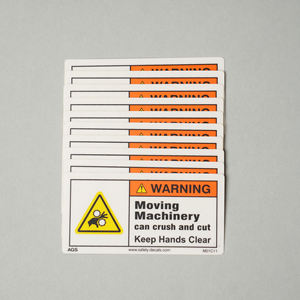 Autocollant adhésif d'avertissement de sécurité mécanique pour équipements actifs, vêtements et outils, zones à risque - Anti-rayures et étanche - Product Image 2