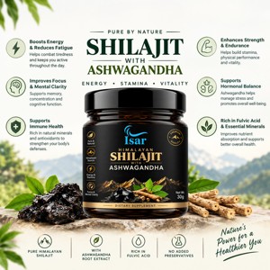 Résine de Shilajit de l'Himalaya Premium infusée avec de l'Ashwagandha et du Miel, Résine de Shilajit Naturelle 30g pour le Soutien Énergétique et la Vitalité - Product Image 4