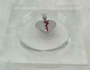 Colgante de Moissanita al por mayor con corte redondo de corazón roto, estilo Hip Hop para fiestas, de plata de ley 925, joyería fina, colgantes y dijes - Product Image 3