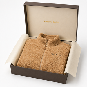Chaqueta Teddy para Hombre, Cuello Alto, Color Sólido, Forro Grueso de Sherpa, Sudadera Informal de Invierno con Bolsillos - Product Image 6