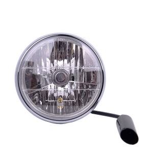 Faro Delantero para Motocicleta JY-19M1, H4, Anillo Cromado con Diamantes, Lente de Cristal Transparente, Estilo Retro, 6V/12V, Repuesto - Product Image 1