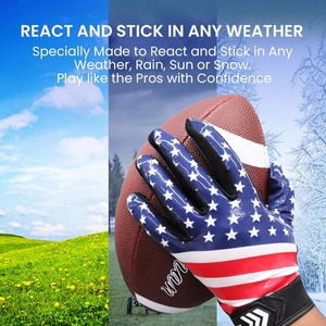 <b>Football</b> Receiver Gloves Men Adult Receiving Gloves Grip Gloves Breathable USA Flag High Grip American <b>Football</b> Receiver Gloves - Product Image 6
