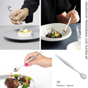 Kit d'outils de plats de présentation professionnels en acier inoxydable 8 pièces, revêtement titane doré, outils culinaires de précision, compatibles lave-vaisselle - Product Image 2