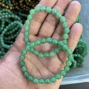 8 mm Natural Green Aventurine Beaded <b>Bracelet</b> Elastic Healing Crystal <b>Bracelet</b> Lucky Wealth Stone Stretch For Unisex Wholesale - Product Image 4