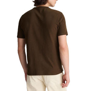 Camisetas de Algodón Slub para Hombre, Manga Corta, Corte Regular, Logotipo Bordado, Ropa Básica de Moda, Producción de Camisetas Casuales para Hombre - Product Image 3