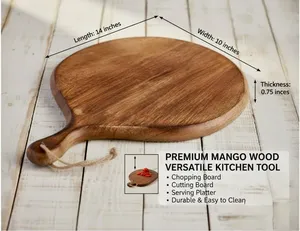 Tabla de cortar redonda de madera hecha a mano de calidad estándar para utensilios de cocina de proveedor indio a un precio asequible. - Product Image 5