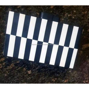 White Resin <b>Clutch</b> with <b>Black</b> Geometric Design Handmade Women Purse <b>Evening</b> Party <b>Bag</b> with Tassel Wholesale Bulk - Product Image 6