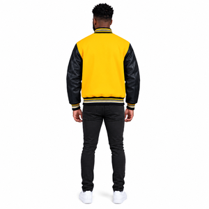 Veste universitaire style collège avec manches en similicuir pour les entreprises de vêtements personnalisés, production directe d'usine - Product Image 3