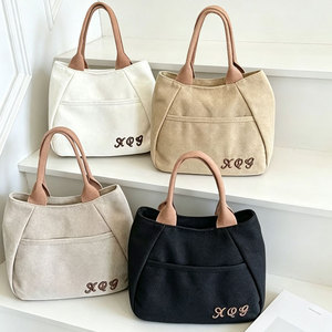 Wholesale Niche <b>Canvas</b> <b>Tote</b> Bag For Women Lightweight Simple Retro <b>Canvas</b> Shopping Bag For Women - Product Image 1