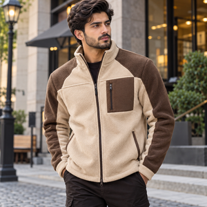 Veste polaire zippée pour homme, conçue avec un intérieur en polaire polyester brossé, fermeture éclair intégrale sur le devant, deux poches latérales - Product Image 1