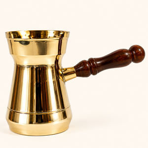 Nueva Cafetera Turca/Griega/Árabe de Latón Pulido, Cafetera para Estufa, Cezve Ibrik, Ecológica, Estilo Vintage - Product Image 1