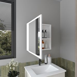 Armadietto per medicinali da 21,1 pollici con 1 anta, 4 ripiani e 1 specchio - Ripiani da bagno bianchi - Product Image 6