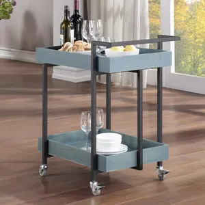 Carrito de bebidas metálico de diseño artesanal, carrito de servicio de bar metálico hecho a mano, carrito rodante metálico de moda, seguro y chapado. - Product Image 6