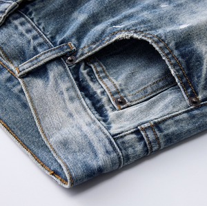Jeans Casuales de Invierno para Hombre, de Mezclilla Tejida, Color Azul Claro, Corte Ancho y Holgado, de Secado Rápido, Ligeros y Cómodos - Product Image 3