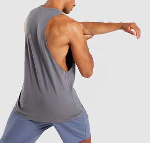 Débardeur de sport personnalisé en coton sans manches pour homme, respirant, ajusté, tricoté, col rond, motif uni, collection été 2026 - Product Image 4