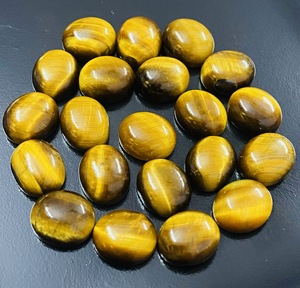 พลอยตาเสือธรรมชาติทรงรีสีน้ำตาลทองสำหรับผู้นำเข้าส่วนประกอบเครื่องประดับขายส่ง - Product Image 4