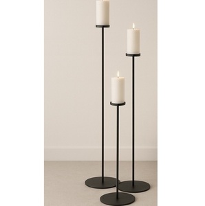 Luxury <b>Black</b> Powder Coated Circle Design <b>Metal</b> <b>Candle</b> <b>Holder</b> Eco-Friendly Durable Home Indoor Hallway Decor <b>Black</b> <b>Candle</b> <b>Holder</b> - Product Image 4