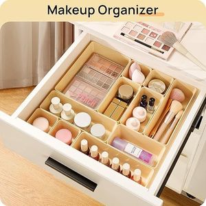 25 PCS Versatile 4-Size Plastic Drawer Organizers Set for Bathroom <b>Vanity</b> & <b>Makeup</b> Bed Storage Organize Like a Pro! - Product Image 4