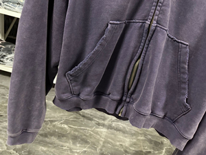 Sudadera con capucha extragrande para hombre, de forro polar, con cremallera, color liso, informal, para invierno, antipilling, de ajuste regular, de algodón tejido - Product Image 5