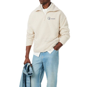 Modern Active Lifestyle Cotton Blended <b>Men</b> <b>Half</b> <b>Zip</b> Polar Fleece Pullover Lightweight Warm Sports Clothing - Product Image 3
