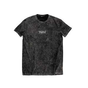 Camisetas de algodón 100% con cuello redondo, impresión de logotipos personalizados al por mayor en la parte delantera y trasera, servicio OEM, color sólido, para hombre - Product Image 1