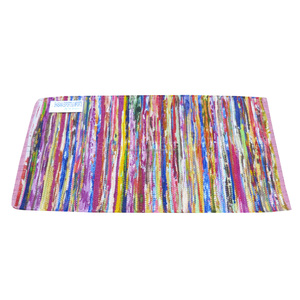 Coton durable et cuir recyclé tissé à la main tapis plats réversibles tissés lavables colorés pour la maison cuisine salon - Product Image 5