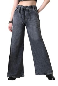Jeans en denim pour femmes, bleu foncé, bleu clair, bleu marine, noir, blanc, gris, anthracite - Coupe ajustée, style vintage, lavable, résistant à la décoloration - Product Image 5