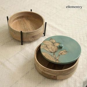 Boîte à roti en émail et bois - Product Image 3