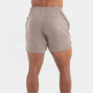 Shorts en maille pour hommes avec logo personnalisé, taille élastique, 5 pouces, double couche, vêtements de sport pour hommes - Product Image 6