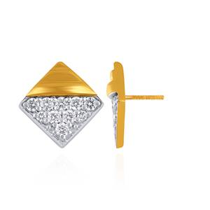 Pendientes de Diamantes Geométricos de Oro Amarillo de 18K, Diamantes Cultivados en Laboratorio con Corte Brillante Redondo, Forma de Cometa, Joyería Fina para Mujer - Product Image 3