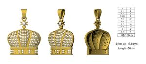 Collar con Colgante de Corona de Diamantes en Tono Dorado Unisex, Estilo Hip Hop, Joyería Personalizable - Product Image 4