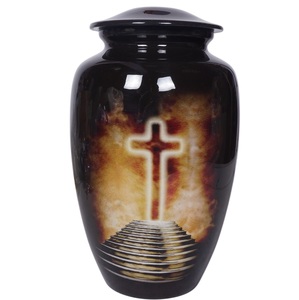 Urna Funeraria Moderna de Metal, Acabado Metálico, Ecológica, Hecha a Mano, para Cenizas Humanas, en Oferta - Product Image 3