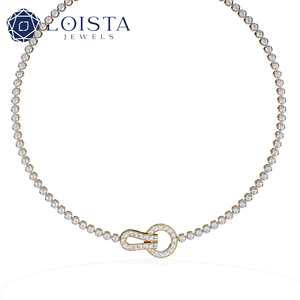 Collier en or 18 carats avec diamant de laboratoire de haute qualité, diamant rond créé en laboratoire, serti en vrac - Product Image 4