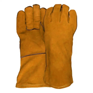 Guantes de Soldador de Cuero Vacuno Rojo, Reflectantes, de Seguridad Industrial, Resistentes, Anti-Calor y Chispas - Product Image 5