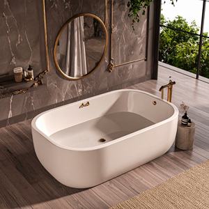 อ่างอาบน้ำอะคริลิคแบบลอยตัวสำหรับคู่รัก ขนาดใหญ่ วัสดุแข็งแรง ทนทาน ได้รับมาตรฐาน CUPC สำหรับใช้ภายในบ้าน/โรงแรม - Product Image 2