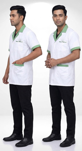 Blouse de laboratoire médicale pour hommes, manches courtes, blouse de travail d'hôpital, coton et polyester de haute qualité, écologique, logo personnalisé - Product Image 5