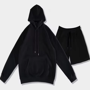 New Arrival Summer Fashion <b>Men's</b> Unisex <b>Hoodie</b> <b>and</b> <b>Shorts</b> Jogger <b>Set</b> with Custom Front Logo Waterproof Windproof Breathable - Product Image 1