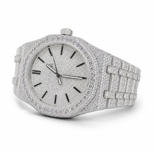 Reloj de Lujo con Diamantes, Caja de Acero Inoxidable con Diseño Poligonal, Analógico de Cuarzo, Unisex - Product Image 1