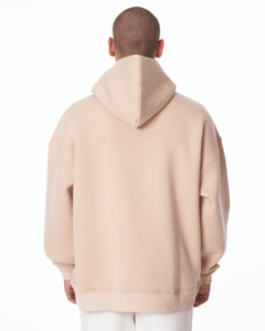 Sweat-shirt à capuche unisexe surdimensionné, beige uni, en molleton français, décontracté, avec poche avant, coupe classique, 100% coton, brodé - Product Image 6