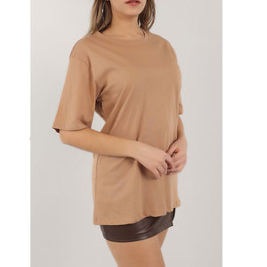 T-shirts pour femmes écologiques, respirants, à manches courtes, unis, décontractés pour l'extérieur, en coton/polyester, pour la course à pied et la gym - Product Image 6