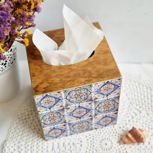 Caja de pañuelos de madera con acabado mate y estampado elegante para regalos sofisticados, estuche de suministro al por mayor - Product Image 5