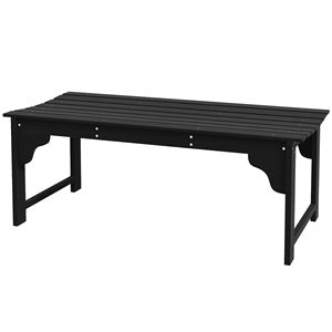 Panca da Giardino Curva con Seduta a Doghe in Legno Nero per Veranda o Patio - Product Image 1