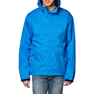 Veste de pluie légère à capuche unisexe blanche, séchage rapide, fermeture éclair, vêtement décontracté d'été, coque en polyester enduit de PU - Product Image 5